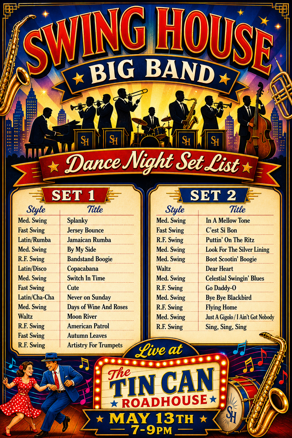 SHBB Set List 5-13-2026
